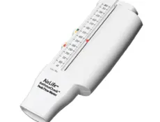 AirLife AsthmaCheck peak flow meter.